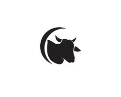 Vetor de modelo de logotipo de cabeça de vaca