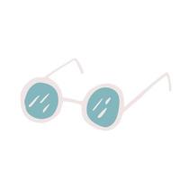 óculos isolados no fundo branco. elemento óptico abstrato cor azul no estilo doodle. vetor