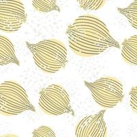 doodle padrão sem emenda de cebola. textura orgânica. papel de parede vegetal de bulbo de cebola. vetor