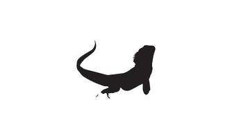 design de ilustração vetorial iguana preto e branco vetor