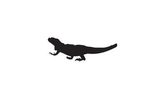 design de ilustração vetorial iguana preto e branco vetor