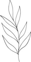 ícone de folhas abstratas. doodle desenhado à mão. , escandinavo, nórdico, minimalismo, monocromático. planta, herbário. vetor
