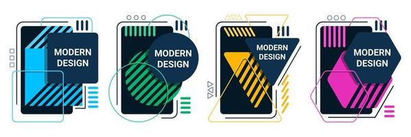 definir sinais de moldura de borda design abstrato geométrico vetor