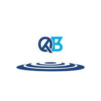 qb carta logotipo azul. qb monograma, símbolo de logotipo de vetor simples.
