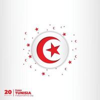 fundo branco com design de bandeira do emblema da Tunísia. vetor