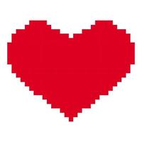 coração vermelho em estilo pixel art. ícone de 8 bits. símbolo do dia dos namorados.