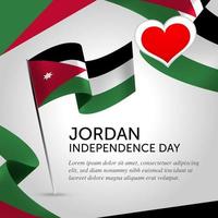 celebração do dia da independência da jordânia. banner, cartão de felicitações, design de folheto. design de modelo de pôster vetor