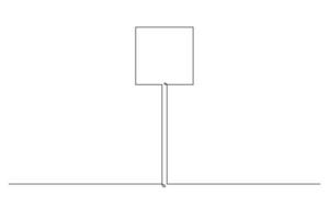 único modelo de desenho de linha contínua de sinal de estrada quadrado. uma linha desenhar ilustração vetorial. vetor
