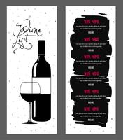 Design da lista de vinhos. vetor