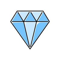 ícone de cor de diamante. cristal plano. brilhante decorativo. elemento de joias. pedra preciosa azul, pedra preciosa. figura geométrica poligonal. forma abstrata. forma isométrica. ilustração vetorial isolada vetor