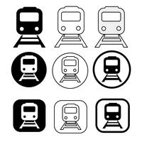 Conjunto de ícone de trem de transporte vetor