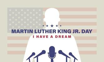 Martin Luther King jr. fundo do dia. banner, pôster, cartão de felicitações. vetor