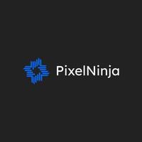pixel ninja techno tecnologia abstrata design de logotipo simples vetor