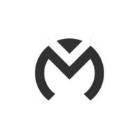 letra m e v design de logotipo. vetor