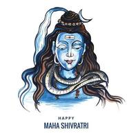 mão desenhar fundo de cartão de festival hindu maha hindu shivratri vetor