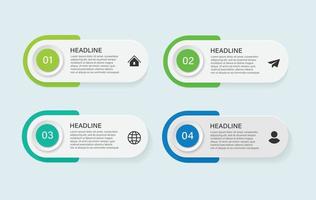 etapas de design de modelo de infográfico de processo de cronograma de negócios com ícones vetor