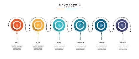 etapas de design de modelo de infográfico de processo de cronograma de negócios com ícones vetor