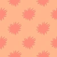padrão sem emenda de silhuetas de rabisco estrela minimalista. arte abstrata geométrica de tons de coral e rosa. vetor