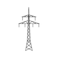 poste elétrico de alta tensão. design plano de símbolo de linha de energia. vetor