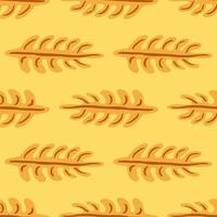 padrão sem emenda de tons de outono em tons de laranja com ornamento de ramos de folha tropical doodle. design simples. vetor