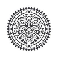 máscara de desenho de tatuagem polinésia. máscaras assustadoras no ornamento nativo polinésio, isolado em branco, ilustração vetorial vetor