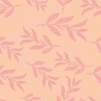 padrão decorativo sem costura doodle com silhuetas de folhagem aleatória. deixa ramos arte-de-rosa. vetor