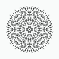 vetor de padrão de mandala de página para colorir. arte de linha de mandala de flores. ornamento decorativo mandala para colorir. arte de linha de ornamento de mandala preto e branco. elemento de decoração de estilo indiano.