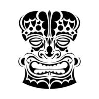 totem é o rosto das tribos havaianas. rosto em estilo polinésio ou maori. bom para estampas e camisetas. isolado. vetor