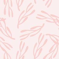 padrão de natureza sem costura abstrata pastel com ornamento de ramos rosa pálido. arte aleatória. estilo doodle. vetor