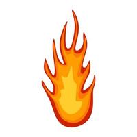 ícone de chama de fogo em estilo simples, isolado no fundo branco. símbolo de fogo. vetor
