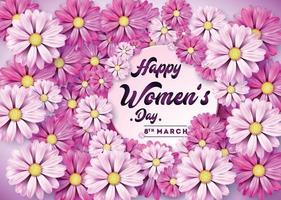 cartão floral feliz dia das mulheres vetor
