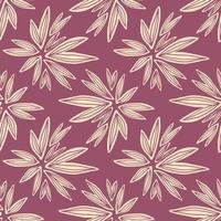 papel de parede floral retrô. padrão sem emenda de broto criativo isolado sobre fundo vermelho. vetor