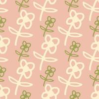 padrão sem emenda de flores bonitos no fundo rosa quente. estilo simples. doodle papel de parede floral. vetor