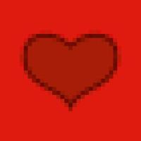 coração vermelho em estilo pixel art. ícone de 8 bits vetor