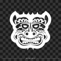 rosto viking feito de padrões. o contorno do rosto ou máscara de um guerreiro. padrões polinésios, havaianos ou maoris. para camisetas, estampas e tatuagens. ilustração vetorial. vetor