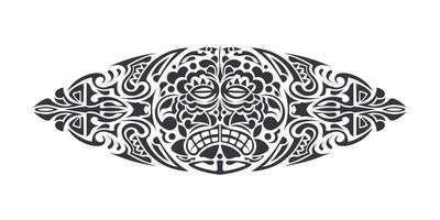 tatuagens de estilo havaiano ou polinésio. bom para as costas ou peito. máscara dos deuses. ornamento tribal tradicional. feito à mão. ilustração vetorial. vetor