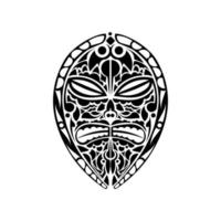modelo de vetor de design de logotipo de ilustração de máscara antiga. tatuagem de estilo havaiano polinésio na forma de uma máscara. isolado. ilustração vetorial.