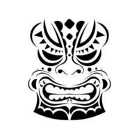 desenho de tatuagem maori ou estilo africano com totem de rosto de máscara vetor