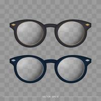 conjunto de óculos de sol realistas. óculos com lentes transparentes. vetor. vetor