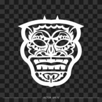 rosto viking feito de padrões. o contorno do rosto ou máscara de um guerreiro. padrões polinésios, havaianos ou maoris. para camisetas e estampas. vetor