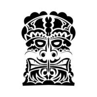 totem é o rosto das tribos havaianas. rosto em estilo polinésio ou maori. ouvidos das tribos antigas. bom para estampas, tatuagens e camisetas. isolado. vetor