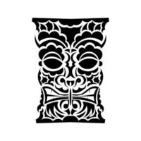 máscara de tatuagem no estilo polinésio. rosto maori. padrões tribais havaianos. isolado. ilustração vetorial. vetor