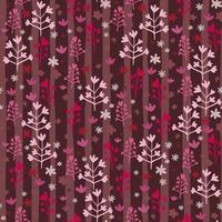 Borgonha tons sem costura padrão com tema de floresta. ramos rosa e vermelho e silhuetas de flores em fundo despojado. vetor