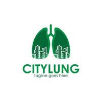 modelo de design de logotipo de pulmão da cidade simples e exclusivo. perfeito para negócios, empresa, celular, aplicativo, etc. vetor