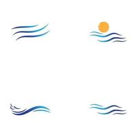 modelo de design de logotipo de onda de água vetor