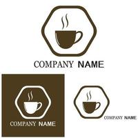 xícara de café logotipo modelo vetor ícone design