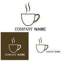 xícara de café logotipo modelo vetor ícone design