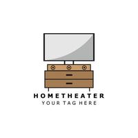 design de ilustração vetorial de cor de logotipo de home theater vetor