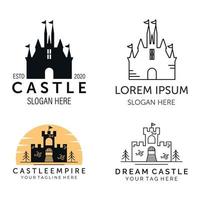 castelo dos sonhos conjunto coleção pacote ícone logotipo ilustração vetor design de modelo