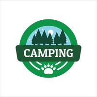 aventura de acampamento de logotipo simples nas montanhas e na natureza. vetor